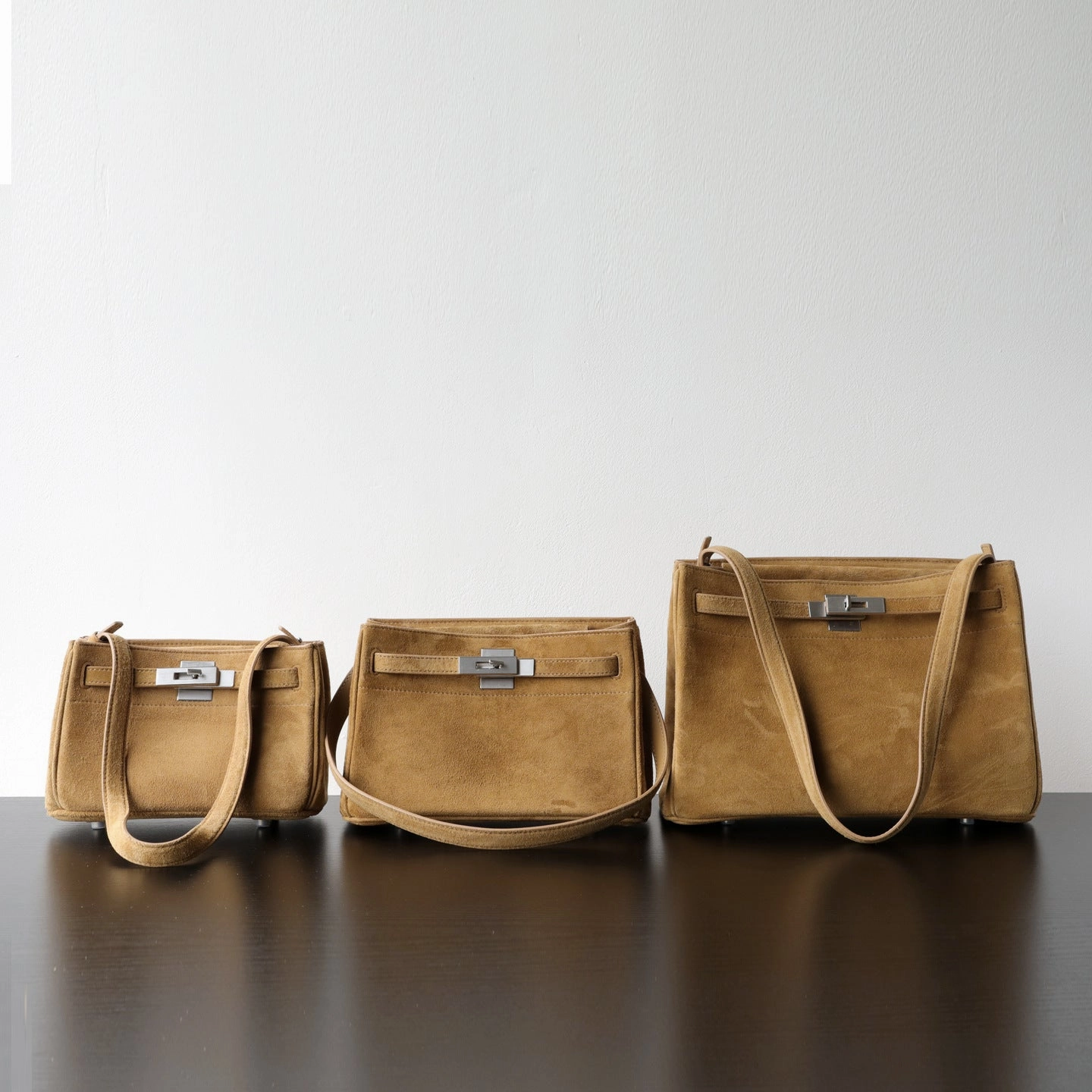 Essential Gear Modern Appeal Luxury Vintage Brown Suede Bag, Handmade Lambskin Suede Shoulder & Crossbody Small Square Bag