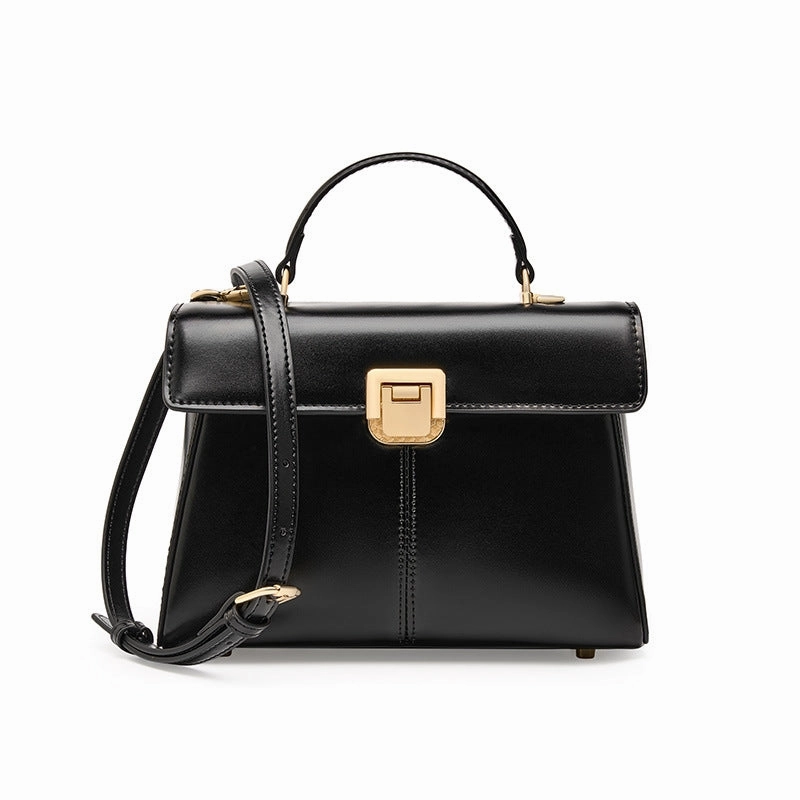 Soft Appeal Classic Shape Marcelline | Elegant Black Leather Top-Handle Bag ?C Classic Luxury & Versatility