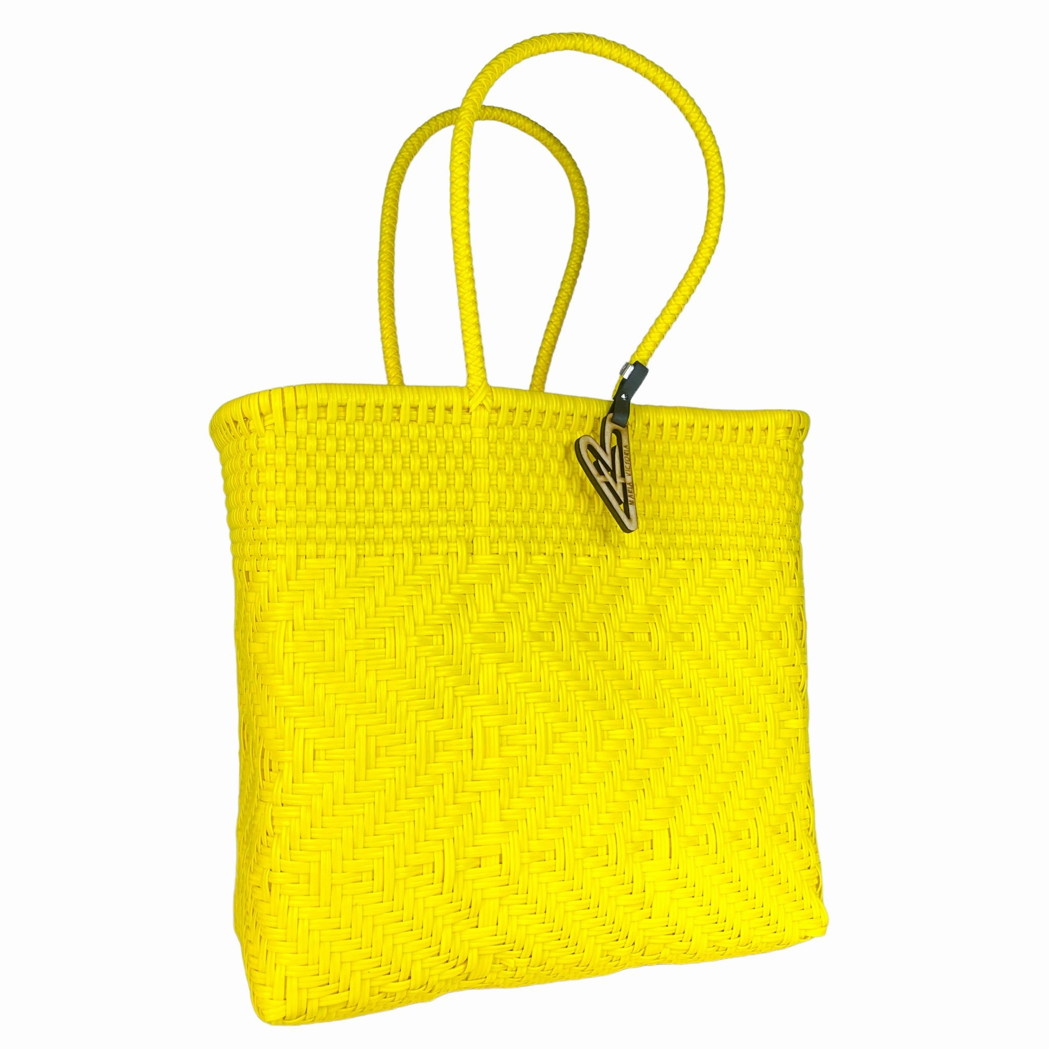 Maria Victoria | Canary | Upcycled, Handwoven, Multicolor Tote Casual Activity Trendy Shopper