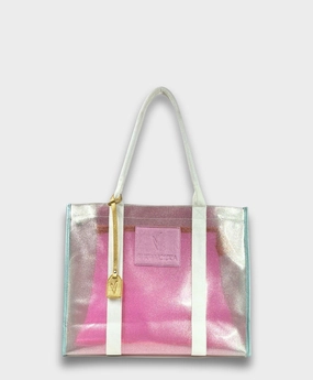 Eco Inspired Maria Victoria | Clara Vinyl Tote | Vinyl Zipper, Button Closure