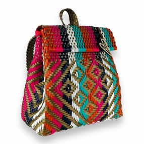 Daily Task Seamless Organization Maria Victoria | Dune BK | Upcycled, Handwoven, Multicolor Backpack