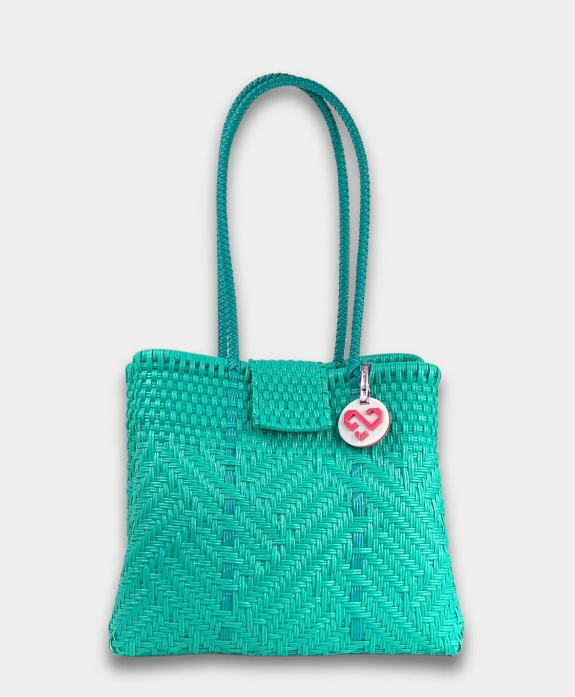 Stylish Daily Maria Victoria | Glimmer Mint TC | Upcycled, Handwoven, Shoulder Bag