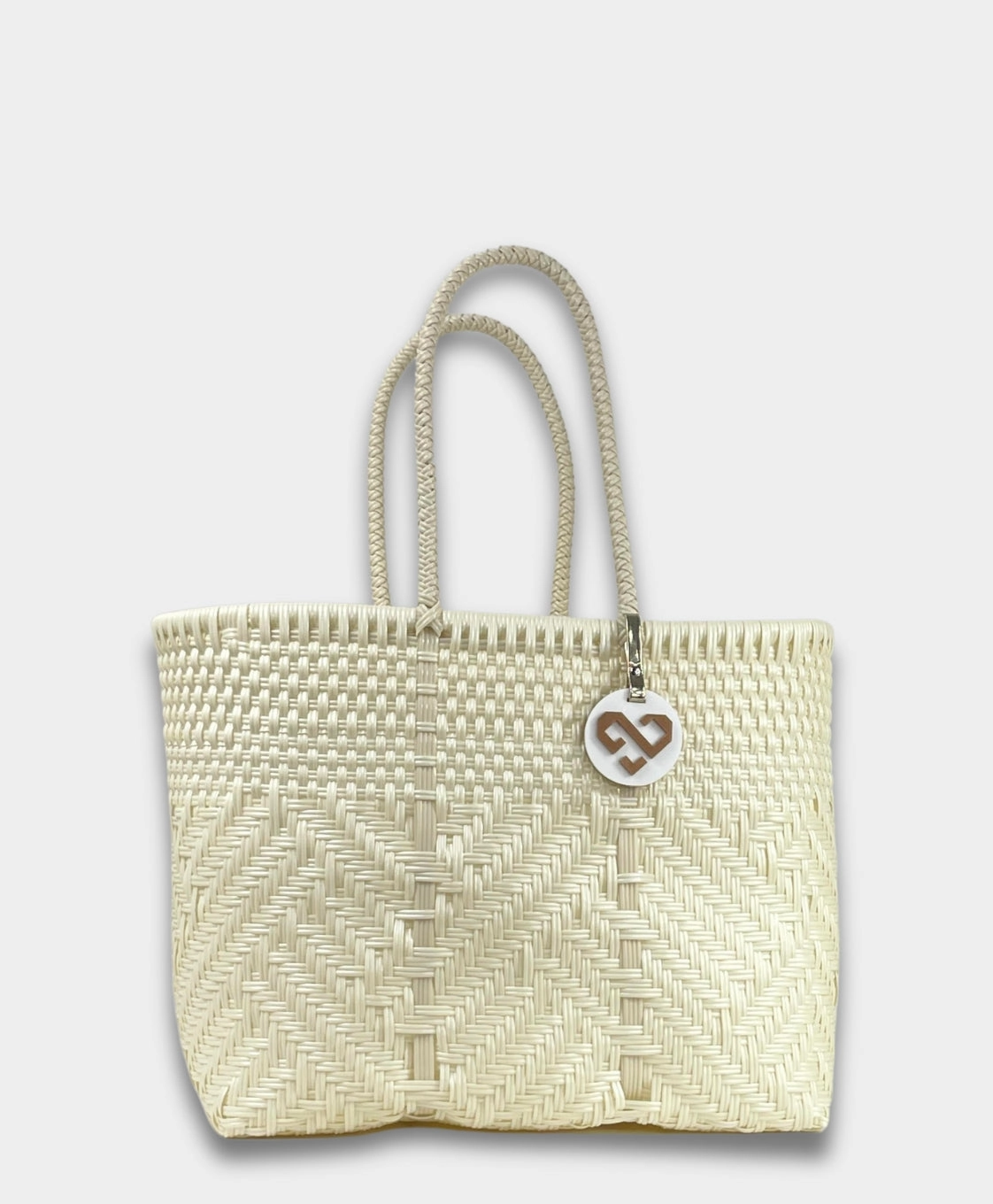 City Chic Chic Design Maria Victoria | Glimmer Pearl Tote | Upcycled, Handwoven