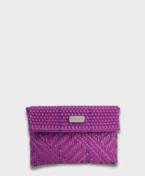 Recycled Material Trendy Look Maria Victoria | Glimmer Purple DI | Upcycled, Handwoven, Clutch