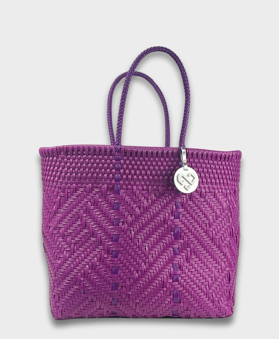 Maria Victoria | Glimmer Purple Tote | Upcycled, Handwoven Street Fashion Fashion Outing
