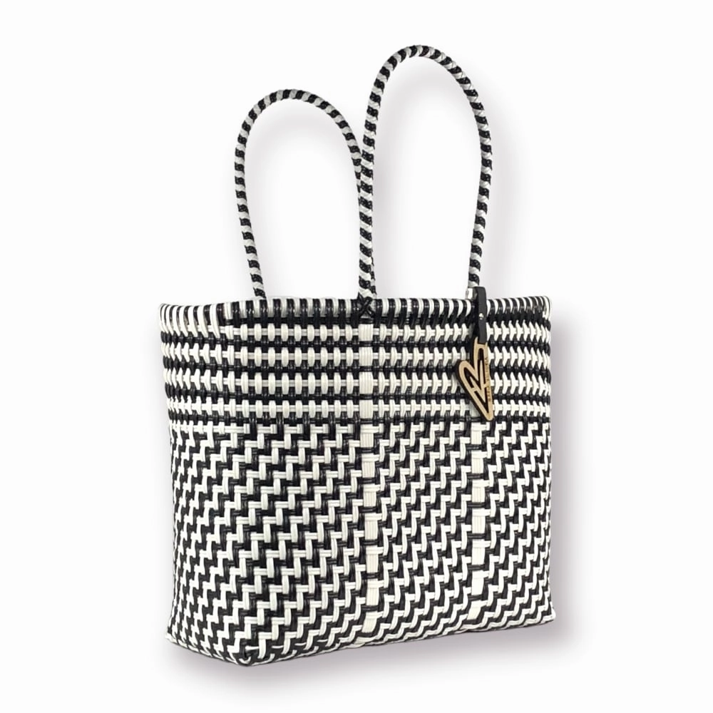 Maria Victoria | Magpie BW Totes | Upcycled, Handwoven, Black/White Tote Party Outfit Functional Carry