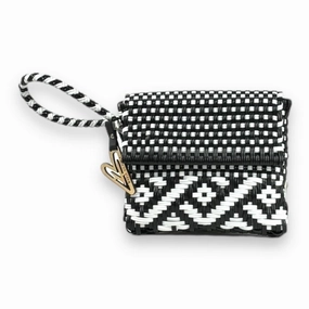 Polished Texture Maria Victoria | Nova BW CA | Upcycled, Handwoven, Wristlet