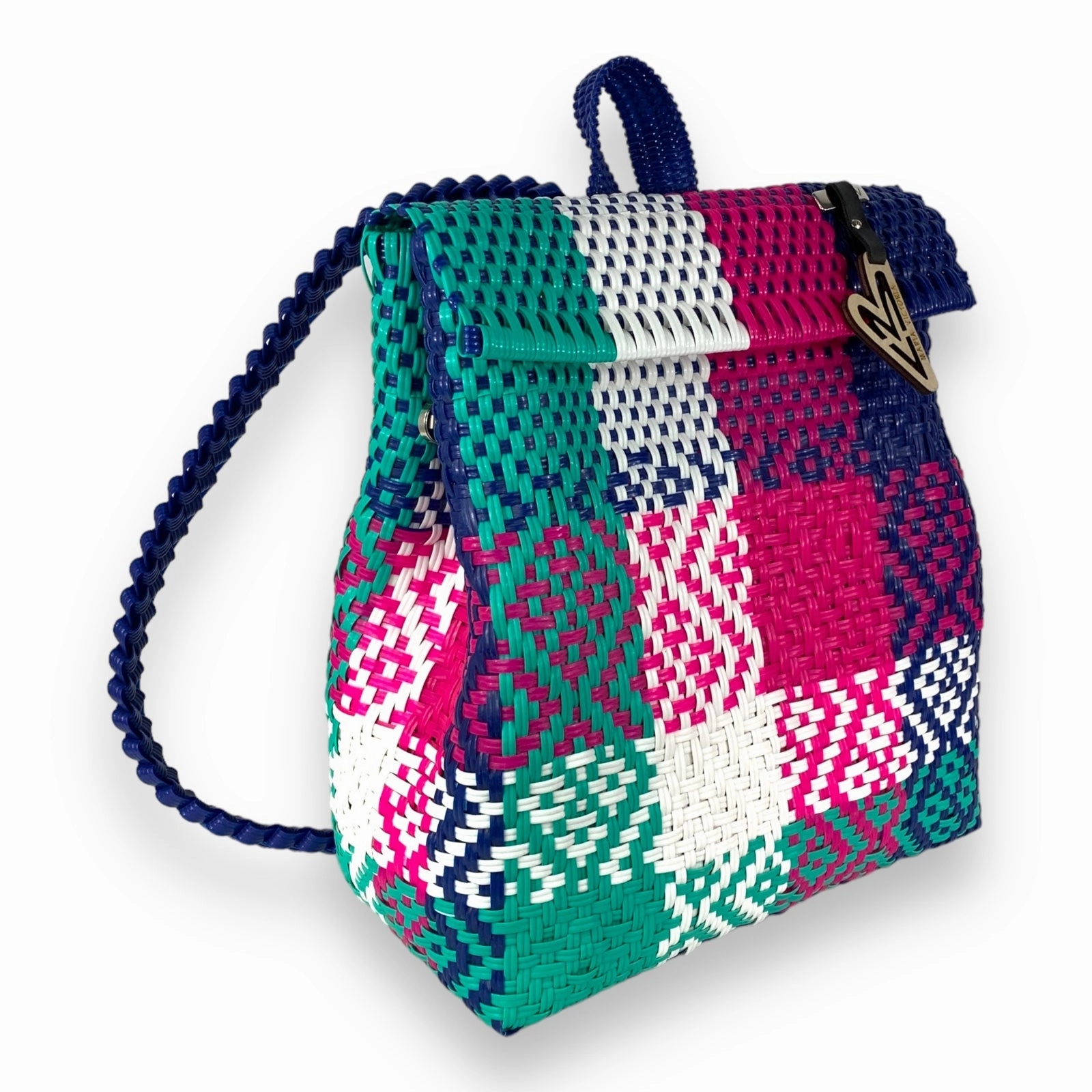 Seamless Organization Compact Fit Maria Victoria | Rose Bellied BK | Upcycled, Handwoven, Multicolor Backpack