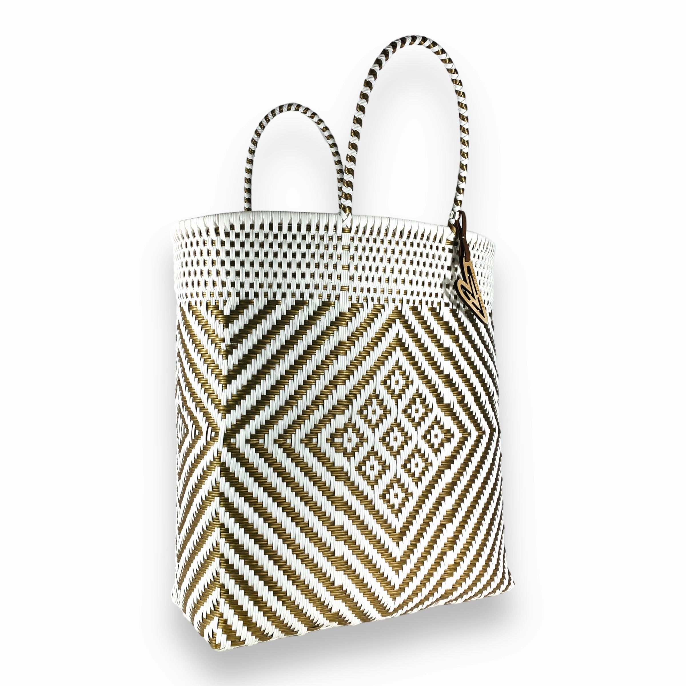 Maria Victoria | Sunrise Totes | Upcycled, Handwoven, White&Gold Tote Travel Daily