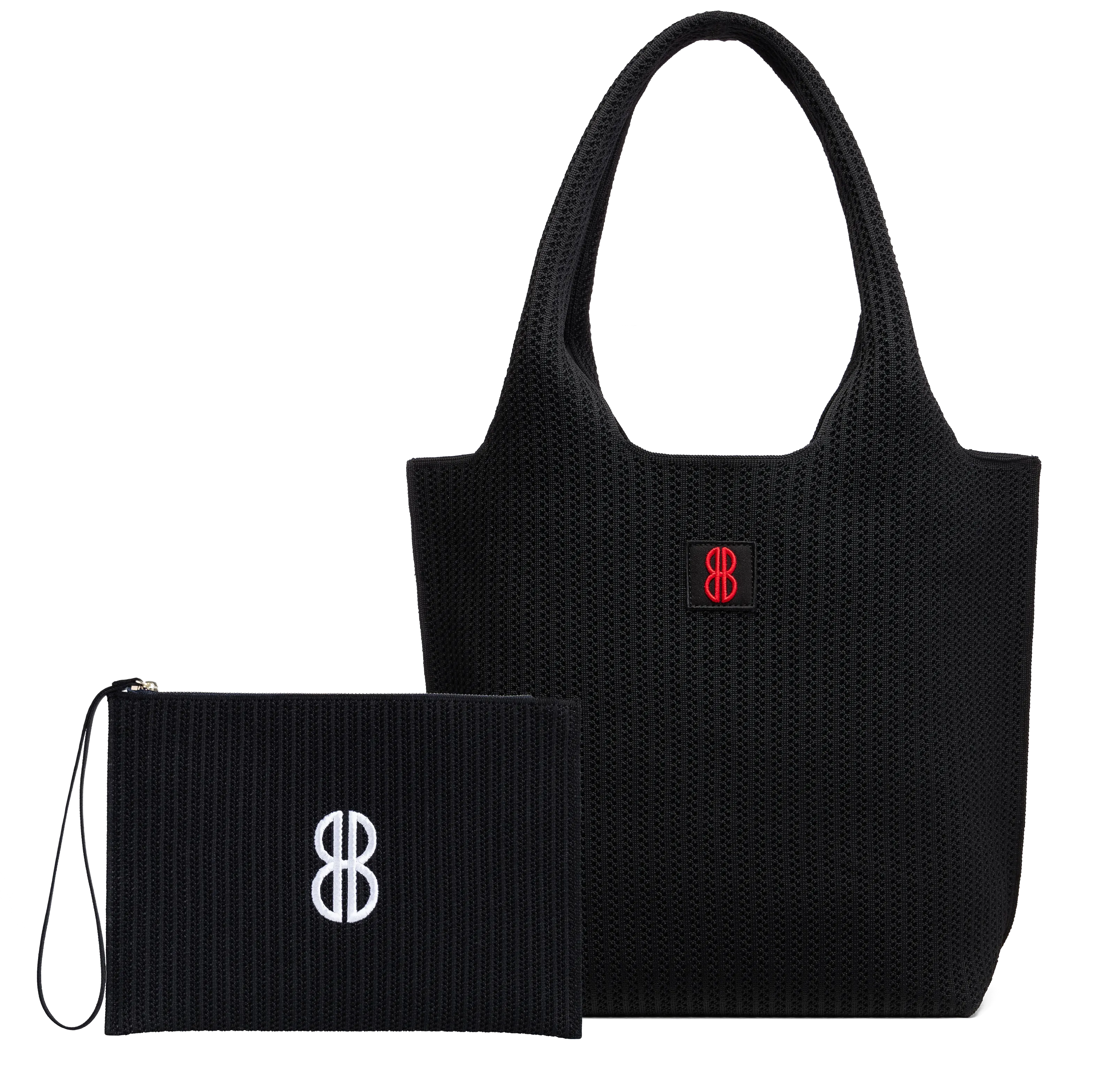 Outdoor Ready Weekend Mood Medium - Black Stripe Tote With Pouch