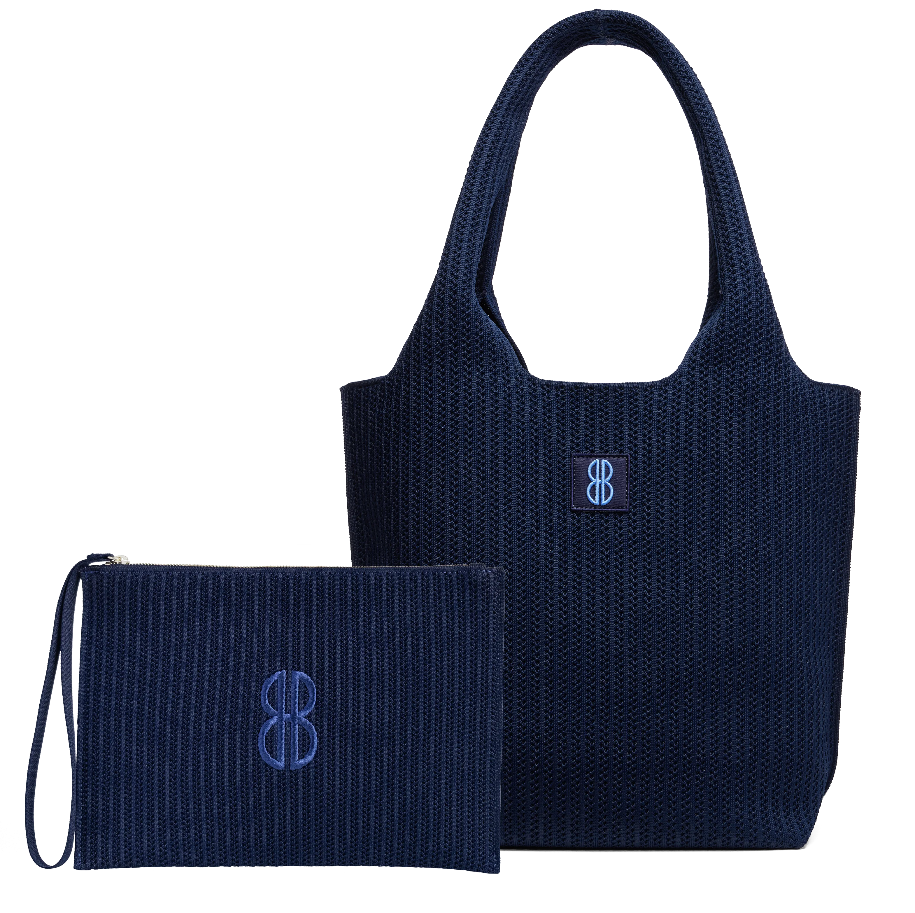 Outdoor Outfit Medium - Navy Stripe Tote With Pouch
