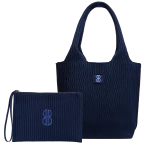 Outdoor Outfit Medium - Navy Stripe Tote With Pouch