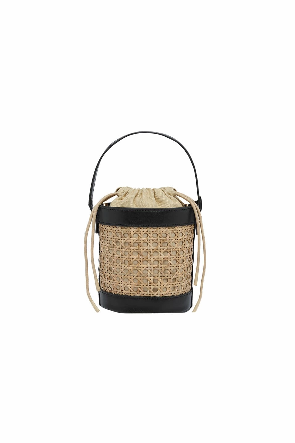 Functional Reliability Classic Functionality Melina Rattan Bucket Bag in Black