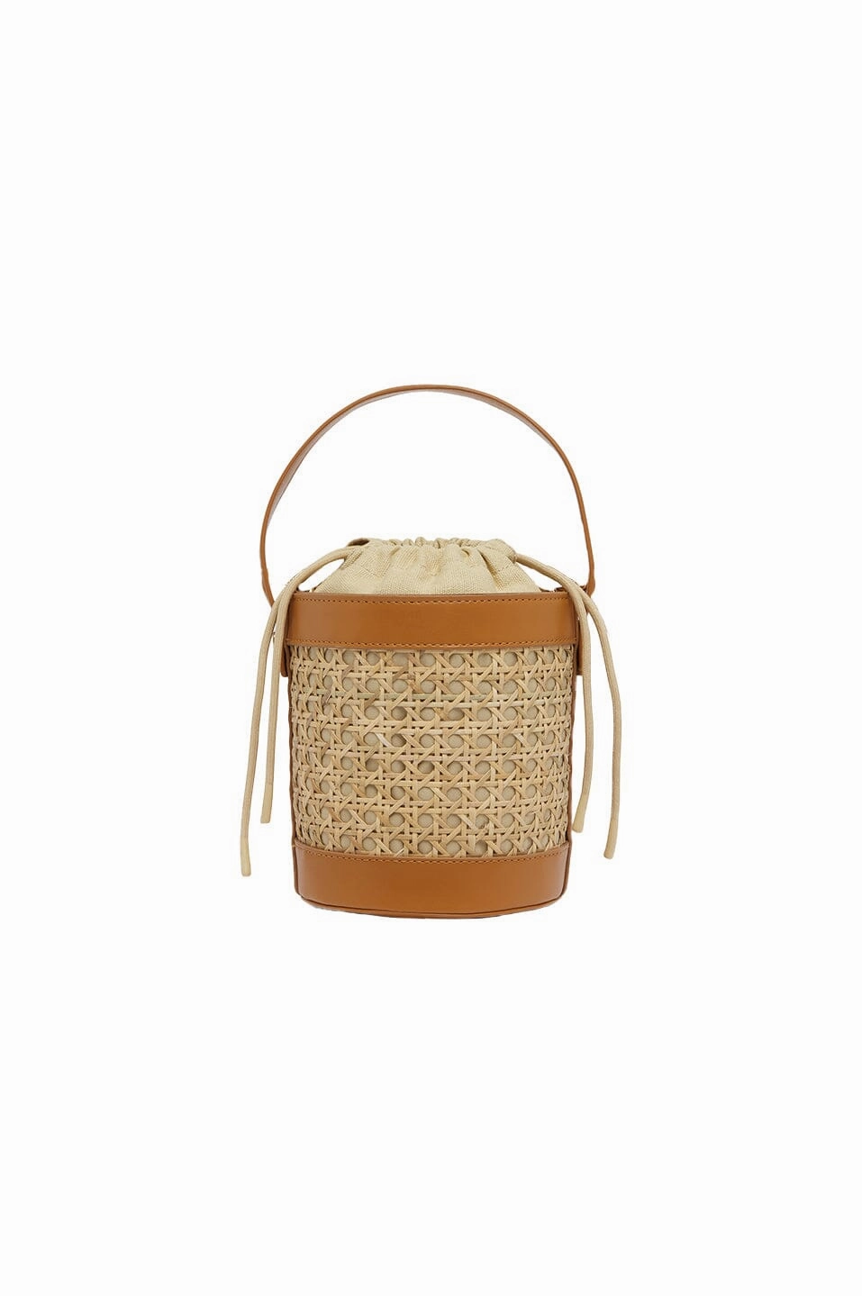 Comfort Carry Casual Companion Melina Rattan Bucket Bag in Tan