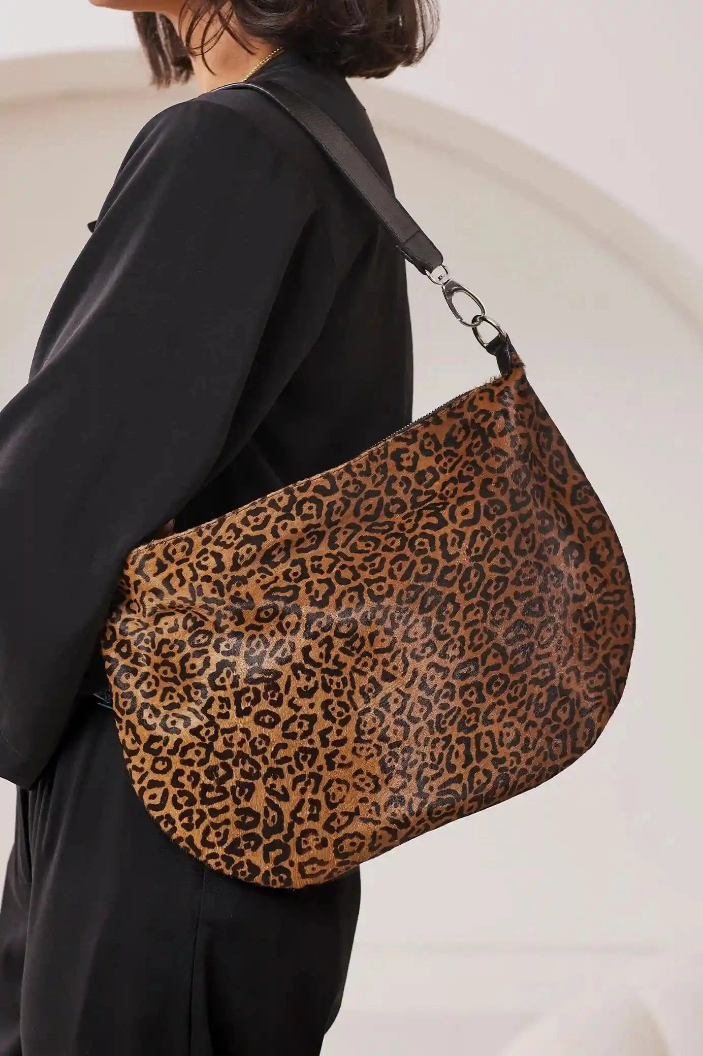 Melissa Bag Leopard Cowhide Leather Large Compact Everyday