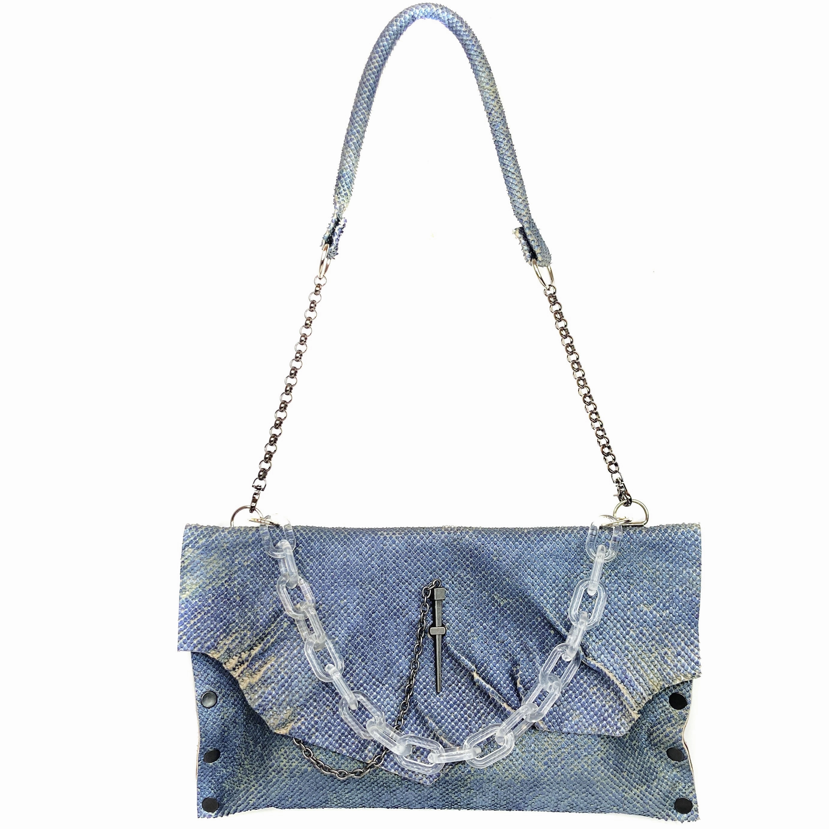 Metallic Denim Leather Cindy Bag Functional Gear Outdoor Comfort