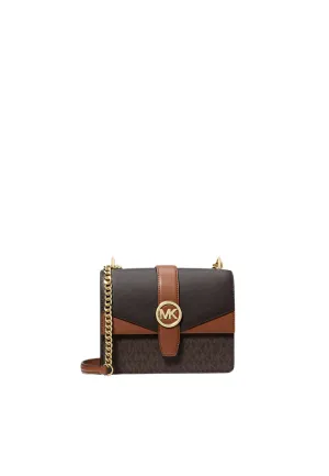 Michael Kors Greenwich Small Crossbody Bag Colour-Block Signature Logo In Brown Multi 35S5Ggrc1B Simple and clean design that suits all tastes