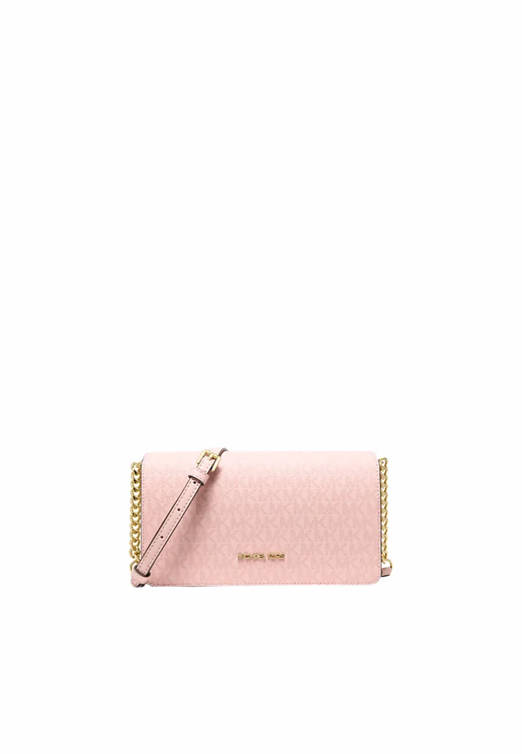 Michael Kors Jet Set Medium Crossbody Bag Signature Logo In Powder Blush 35F5GTVC8V A durable accessory built for everyday convenience