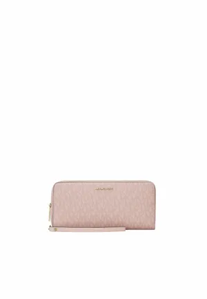 Michael Kors Jet Set Travel Large Signature Logo Continental Wallet In Powder Blush 35R4GTVT3V Casual Chic