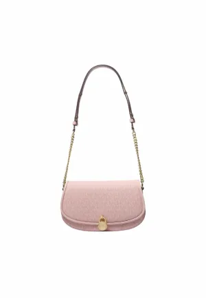 Michael Kors Mila Medium Messenger Bag Signature Logo In Powder Blush 35T5GIMM8V Modern Portability