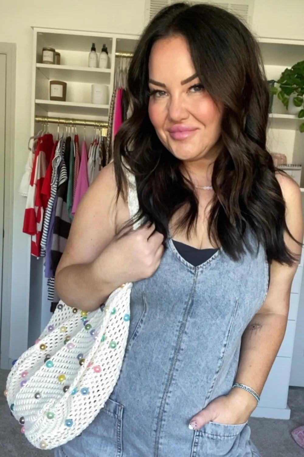 Beaded Breeze Market Tote Trendy Look