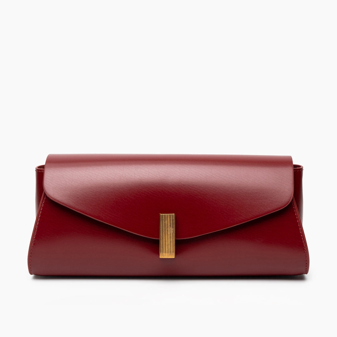 Eden Burgundy Leather Clutch Purse ?C Elegant Envelope Evening Bag Tough and resilient materials to handle everyday wear and tear Stylish Compact Form