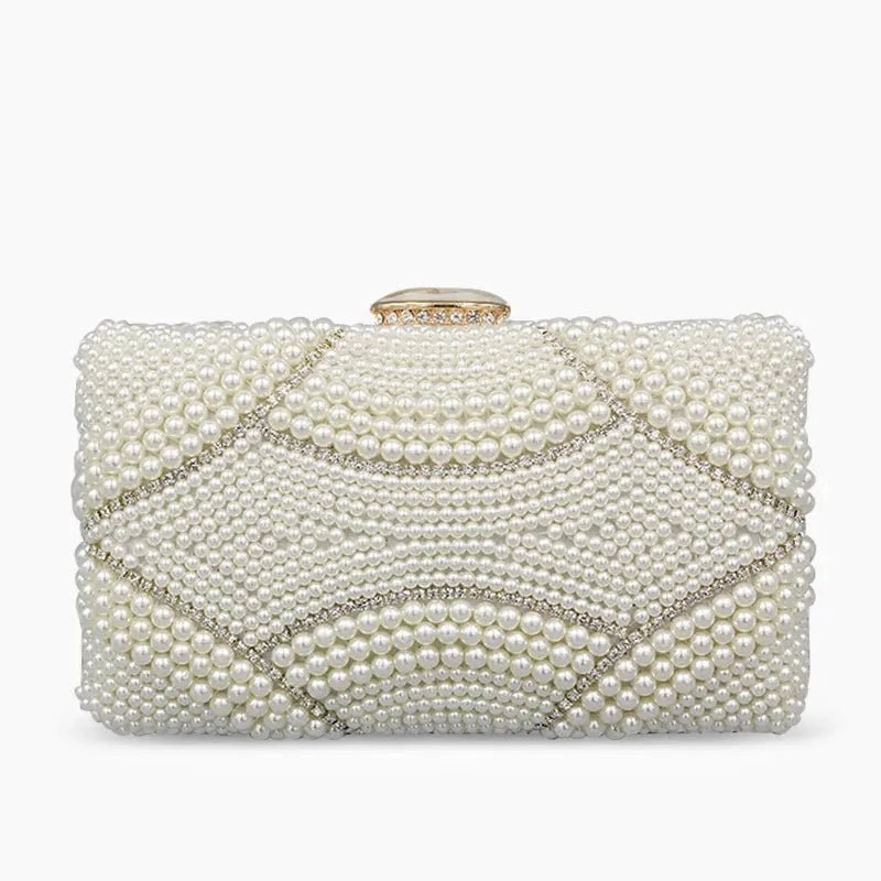 Genevieve | Pearl Embellished Evening Clutch ?C Classic Luxury Timeless Design