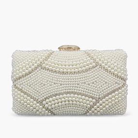 Genevieve | Pearl Embellished Evening Clutch ?C Classic Luxury Timeless Design