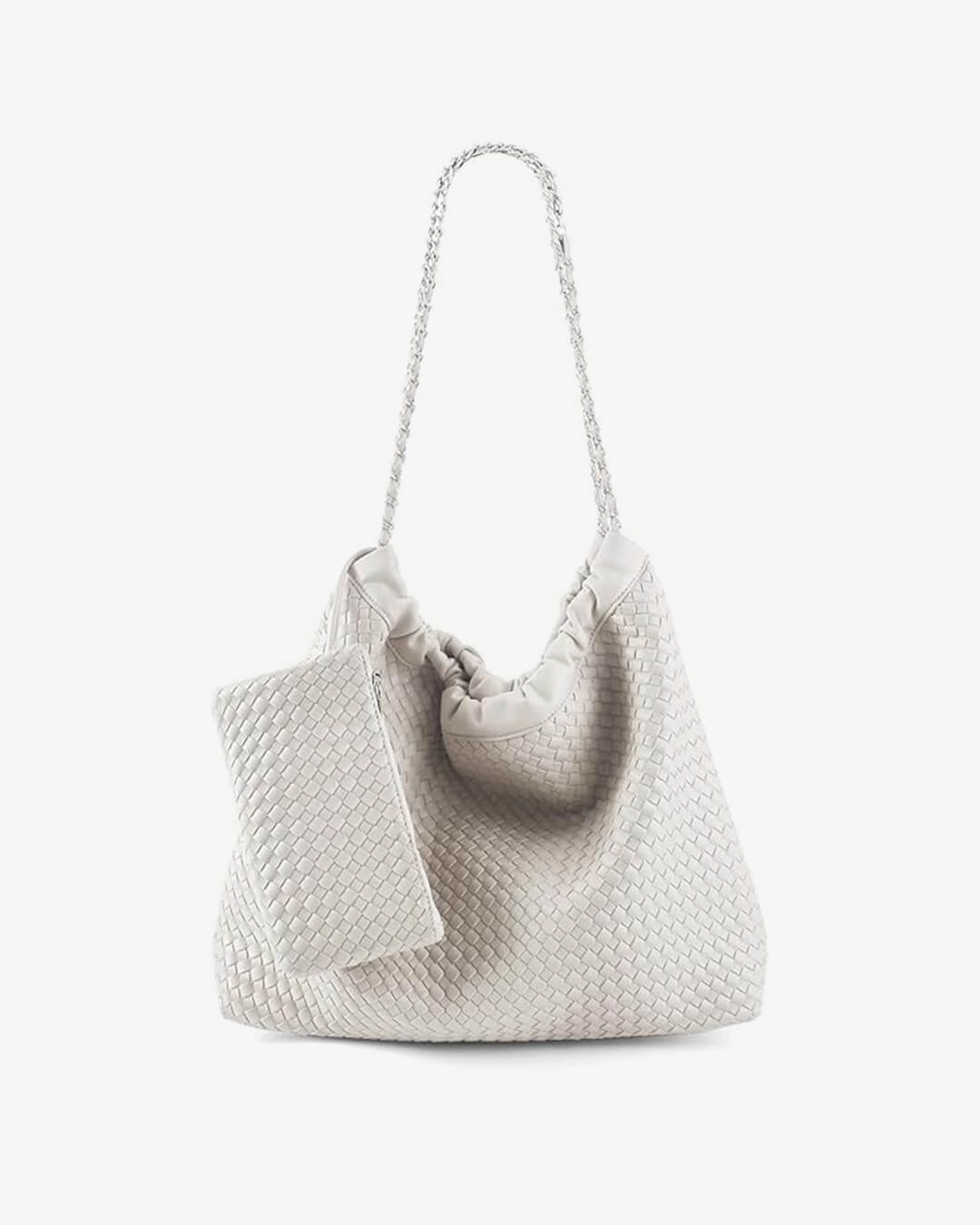Eco Minimalist Textured Shoulder Bag with Pouch ?C Spacious Everyday Tote with Drawstring