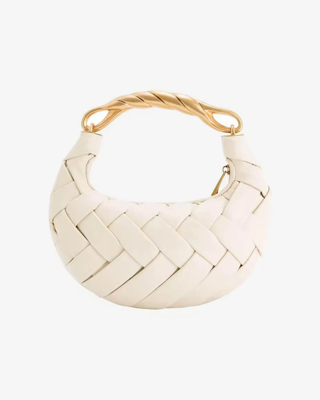 Comfort Fit Alexandra Hobo Mini Bag with Golden Handle ?C Woven Textured Statement Handbag