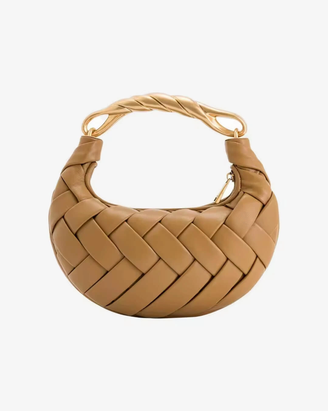 Alexandra Hobo Mini Bag with Golden Handle ?C Woven Textured Statement Handbag Polished office bag Chic Appearance