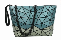 Patrizia Luca Two Tone Slanted Square Clutch Style 0H03B2 Functional Luxury Polished Craft