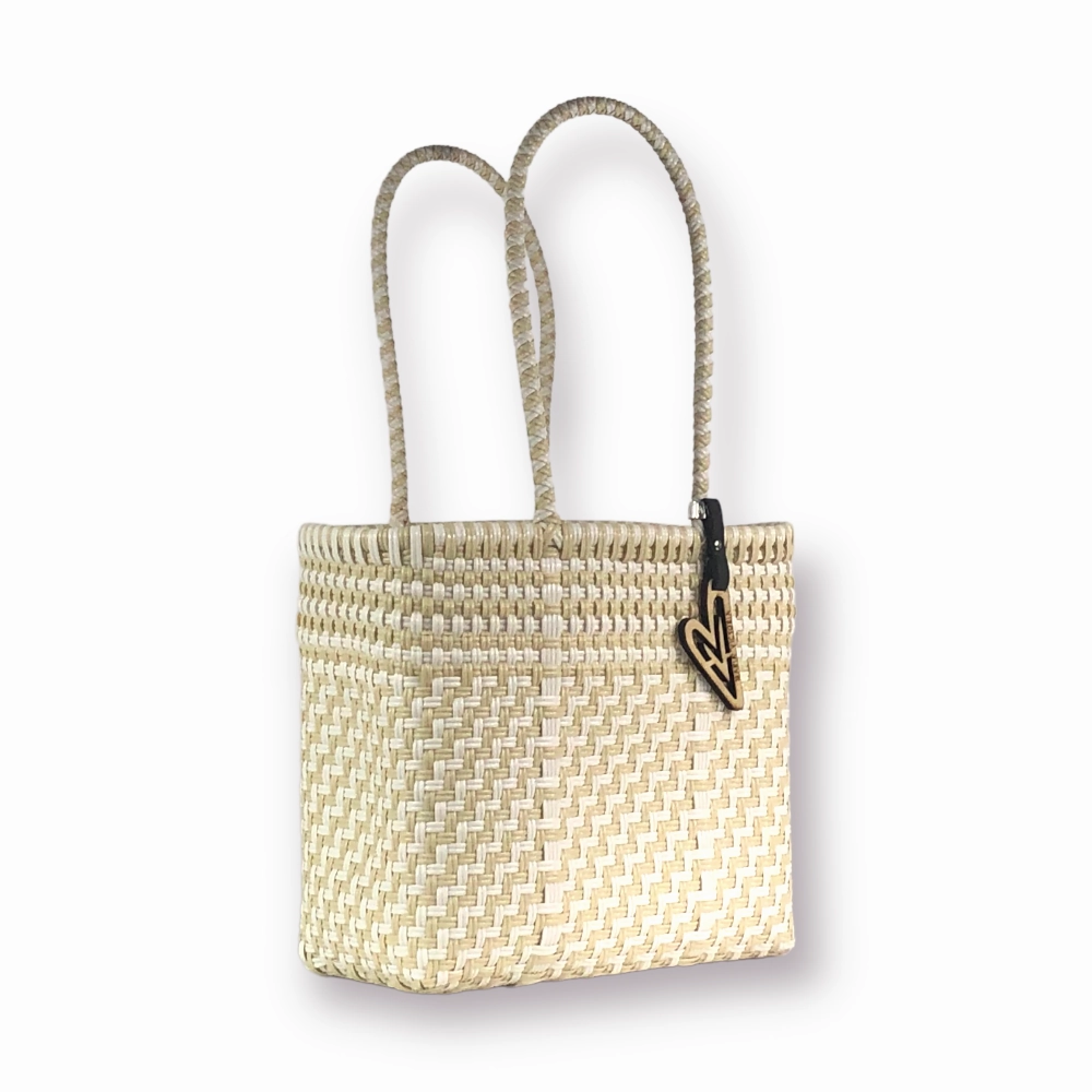 Water Resistant Study Routine Maria Victoria | Magpie IW Totes | Upcycled, Handwoven, White/Ivory Tote
