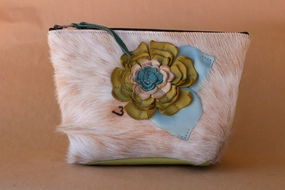 Cowhide Makeup Bag Bathroom Accessory Fashion Design
