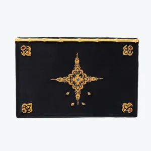 Daily Carry Gold Star Embroidered Silk Clutch