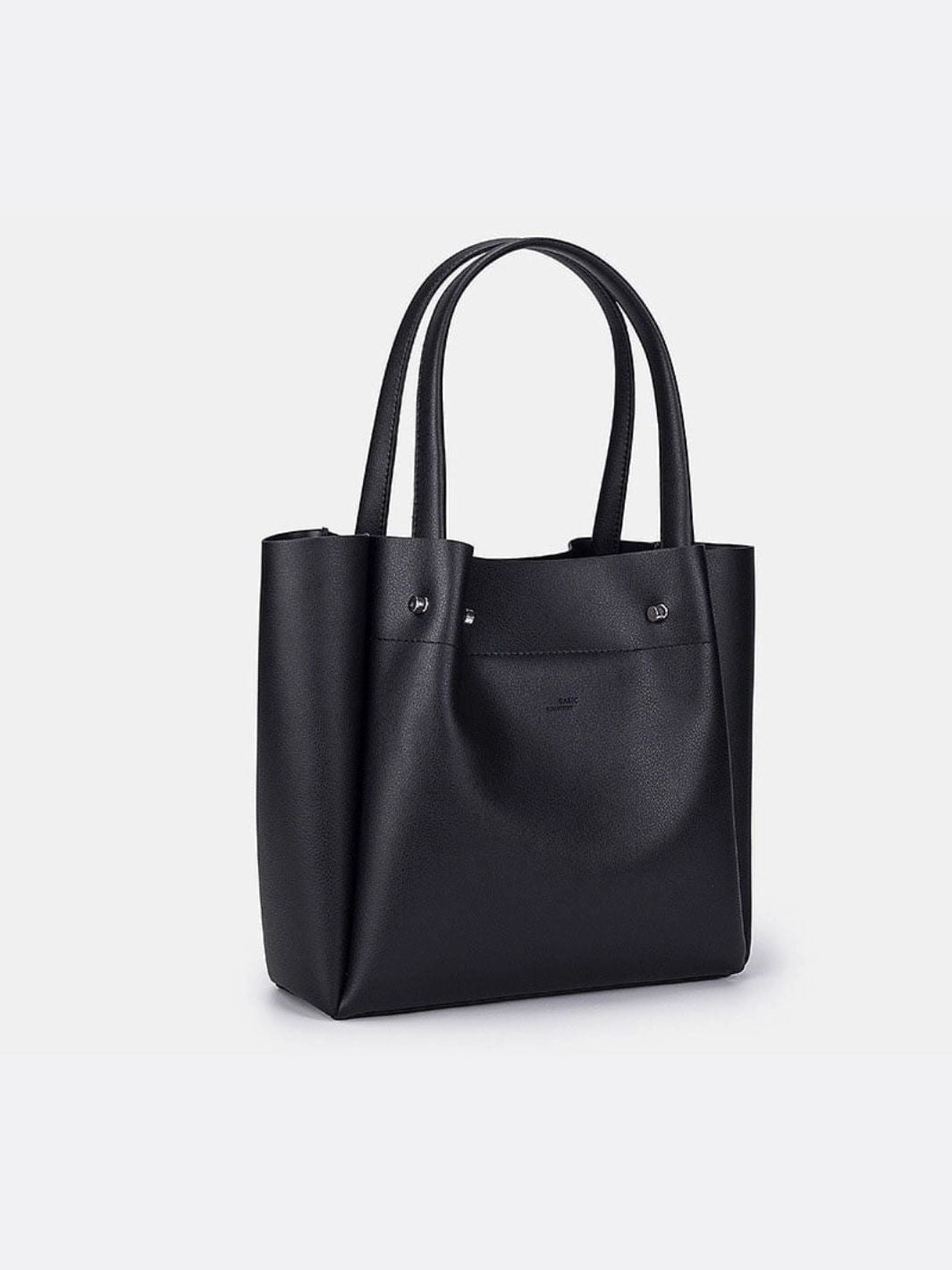Minimalist Leather Tote Handbag with Open Top Design Durable Stitching Outdoor Style