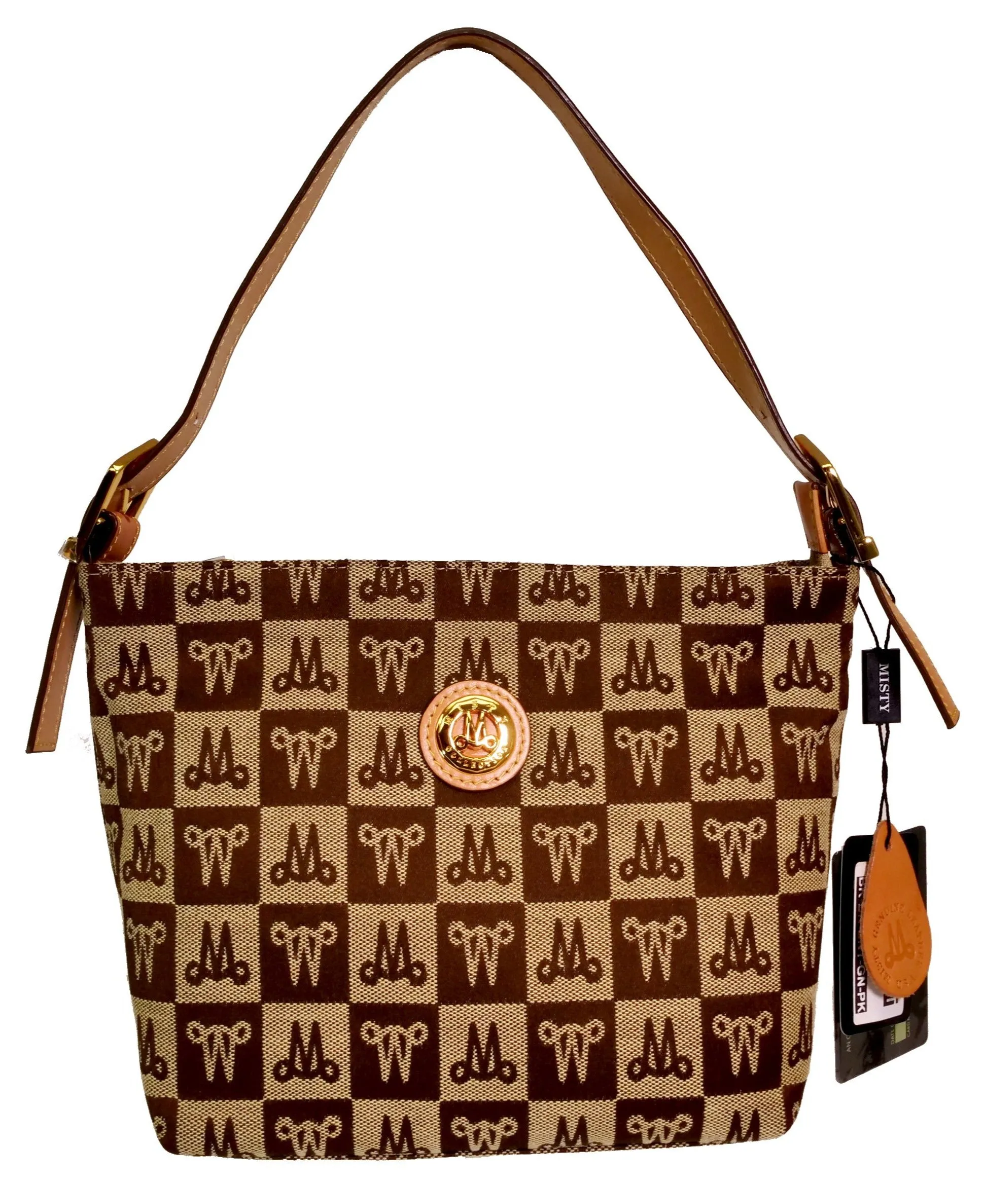 Functional Art Misty Genuine Cowhide Leather Monogram Shoulder Bag  [Made in Italy]