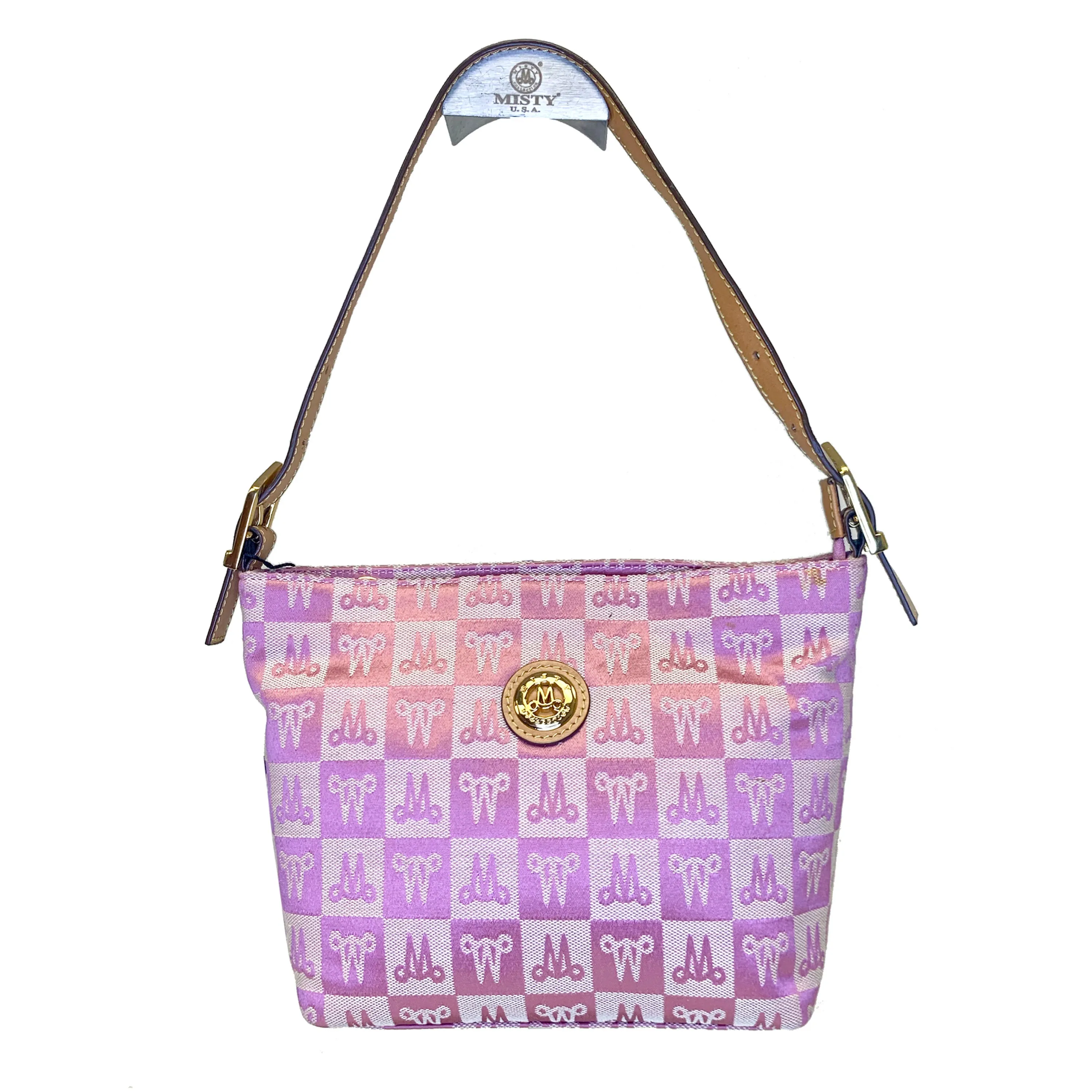 Light Design Misty Genuine Cowhide Leather Monogram Shoulder Bag  [Made in Italy]