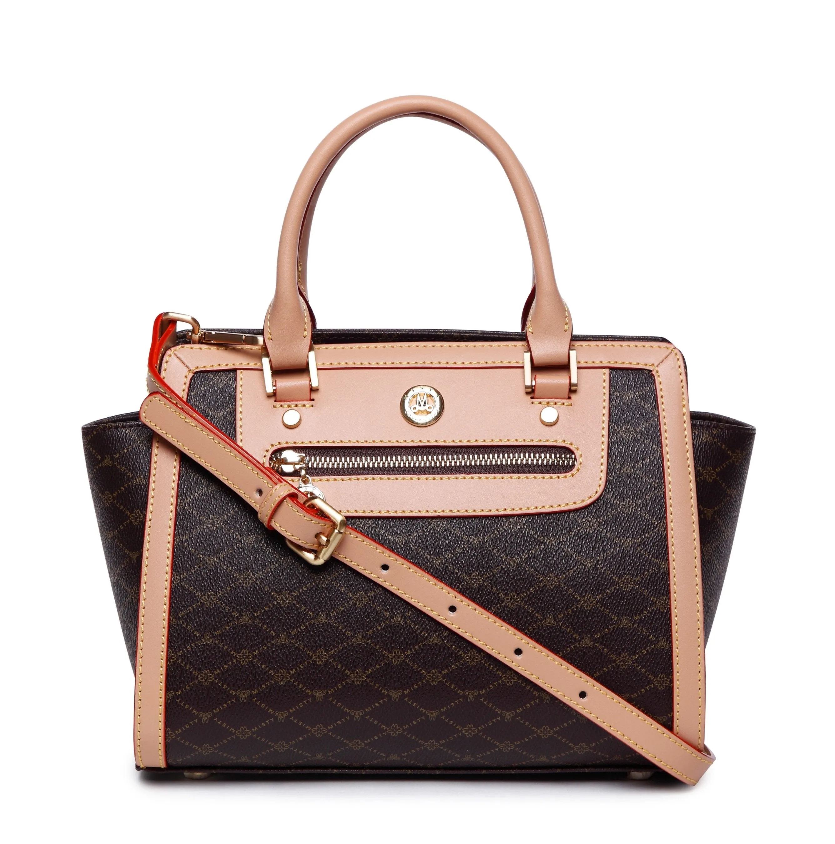 Outdoor Edge Refined Accent Misty Graceful Glint  Genuine Leather  Handbag  [Made in Italy]