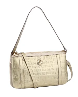 Neutral palette Misty Metallic Shine  Genuine Leather Crossbody   [Made in Italy]
