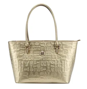 Practical day bag Grain Leather Misty Metallic Shine  Genuine Leather Tote   [Made in Italy]