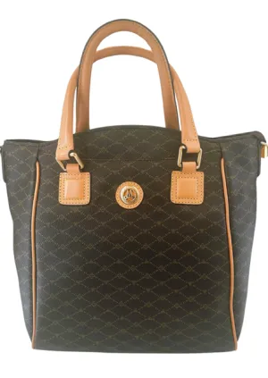 Misty Milan Monogram  Genuine Leather Tote Bag  [Made in Italy] Elegant Day Modern Touch