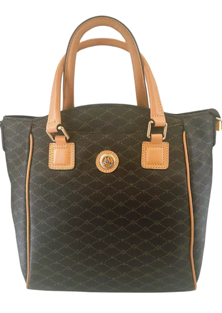 Misty Milan Monogram  Genuine Leather Tote Bag  [Made in Italy] Elegant Day Modern Touch
