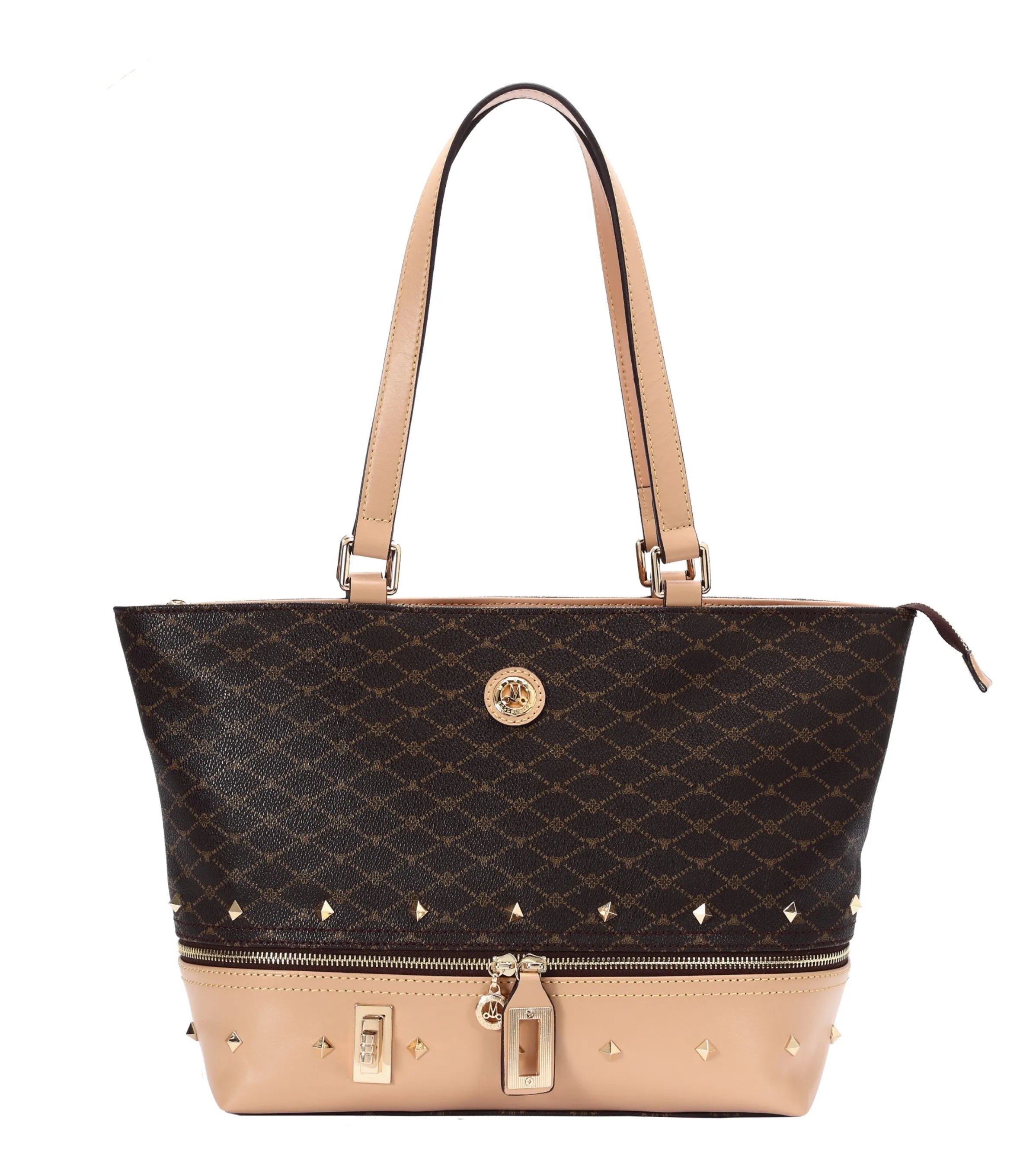 Feminine Look Misty Modern Daisy  Genuine Leather Tote Bag  [Made in Italy]