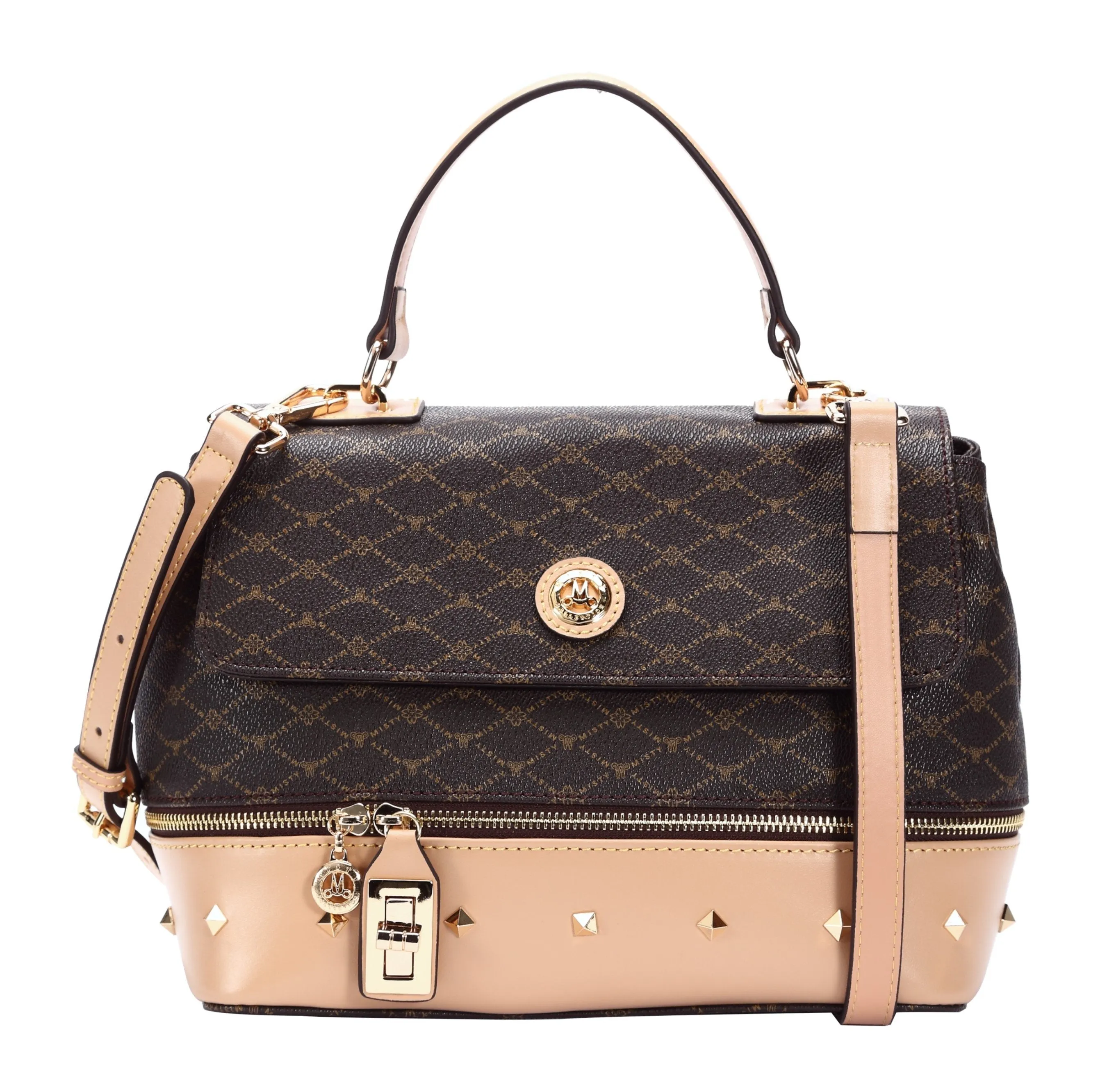 Misty Sovereign Chic  Genuine Leather Handbag  [Made in Italy] Elegant Grey