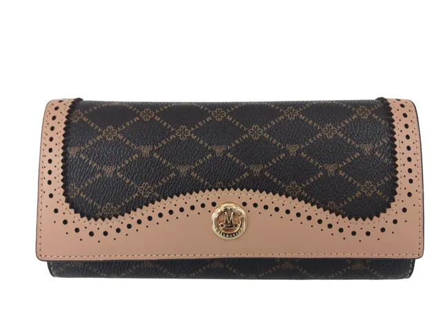 Misty Vintage-Inspired Brown Genuine Leather and Tan Long Wallet  [Made in Italy] Outdoor Picnic