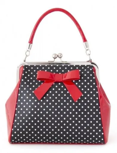 Patent Polka Dot Kisslock Handbag Durable everyday bag