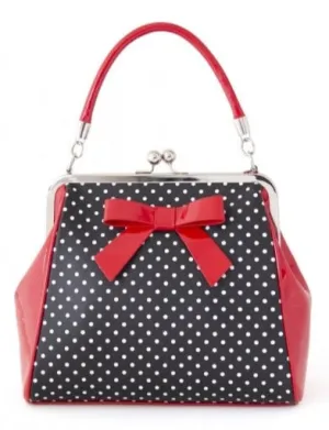 Patent Polka Dot Kisslock Handbag Durable everyday bag