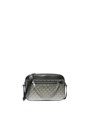 Michael Kors Signature Logo Ombre Jet Set Large Crossbody Bag In Black 35R5STTC9V Street Style