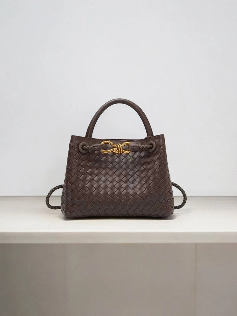 Alyn | Black Woven Mini Leather Tote Bag ?C Effortless Elegance & Timeless Appeal Compact evening clutch